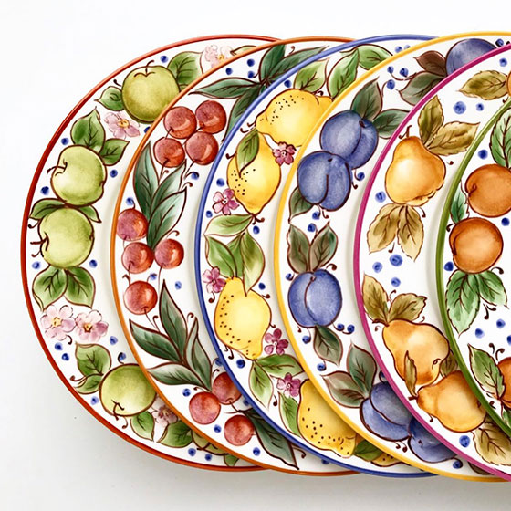 роспись тарелки 25 см фрукты
