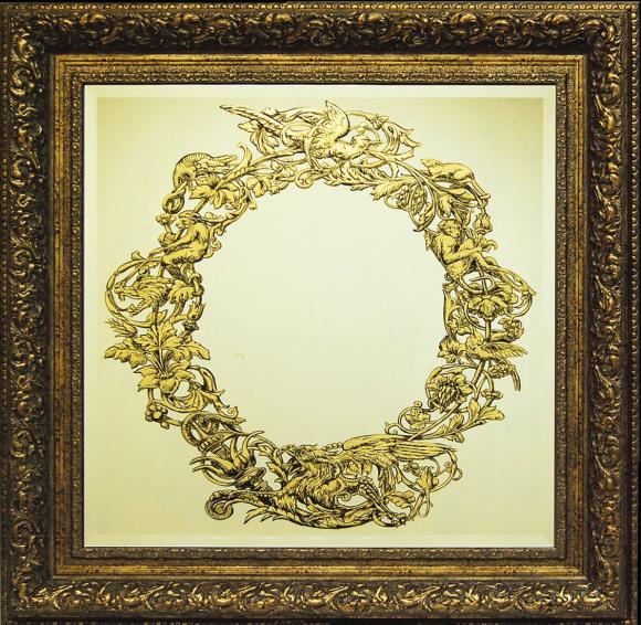 "Флора", роспись сусальным золотом, 80х80 см