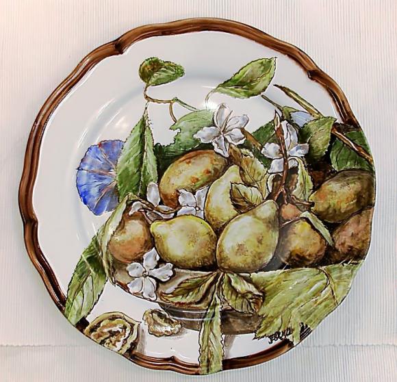 Тарелка 32 см, "Груши и цветы белого жасмина" , 3000 руб.
