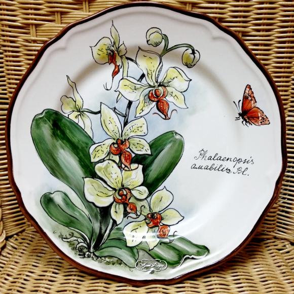 Тарелка фарфоровая " Орхидея " № 4 , 28 см