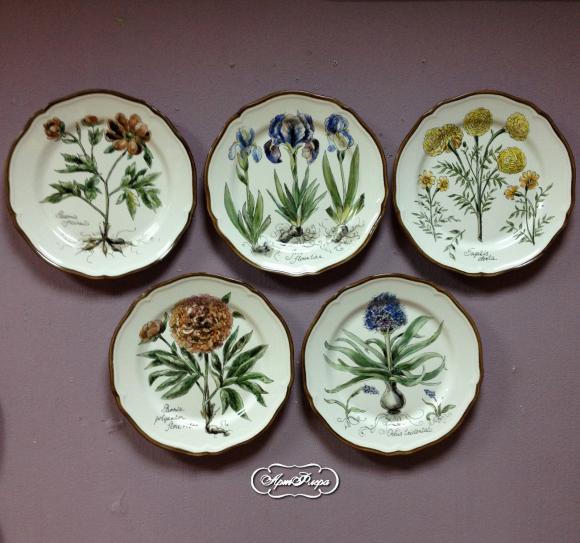 Коллекция тарелок "Ботанические гравюры" , 28 см