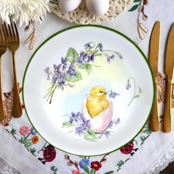 весенняя роспись тарелка