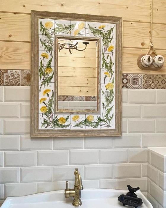 дизайнерское зеркало в ванной 